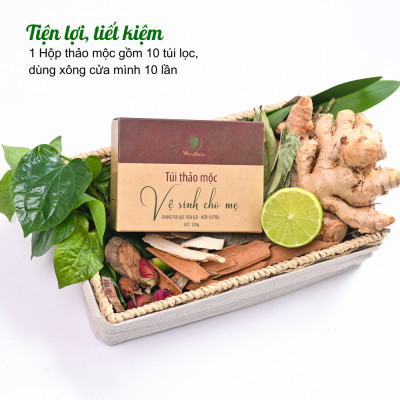 Bộ thảo mộc xông hơi cơ bản Wonmom ( 1 Hộp xông cửa mình + 2 Hộp xông tắm sau sinh loại 6 túi/hộp )