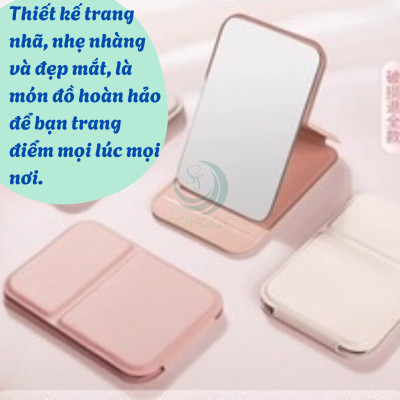 Gương Gập Mini Để Bàn – Gọn Nhẹ, Sang Xịn, Mang Đi Mọi Nơi Gương Trang Điểm Gập Thông Minh – Thiết Kế Tối Giản, Siêu Tiện Gương Gập Gọn Có Đế – Skincare, Make-up Chuẩn Sáng Tạo