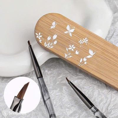 Cọ Tam Giác Vẽ Nail Cán Trong, Cọ Đầu Chéo, Đầu Xéo Đầu Nhỏ, Cọ Vẽ Nail, Hoa, Lá Tiện Lợi