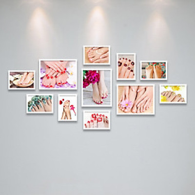 Bộ Khung Ảnh Treo Tường Nail Chân Cực Đẹp, Trang Trí Tiệm Sơn Móng Tay, Móng Chân Tặng Kèm bộ ảnh như hình mẫu, đinh treo tranh và sơ đồ treo PGC305