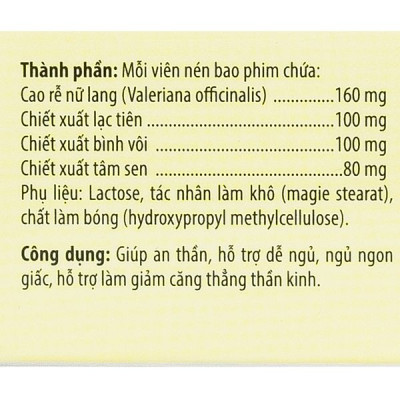 ￼Thảo Dược An Thần Ngủ Ngon valena Kingphar - Hộp 30 Viên - Giúp an thần, gây ngủ, tạo giấc ngủ đến nhanh, tự nhiên