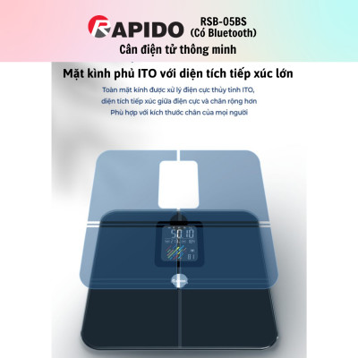 Cân sức khỏe Rapido RSB05-BS - Hàng chính hãng - Bảo Hành 12 Tháng
