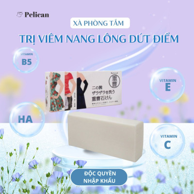 Xà Phòng Tắm Giúp Làm Mềm Chất Sừng, Đốm Nâu, Đen Trên Vùng Cánh Tay Pelican Baking Soda Bar Soap 135 G