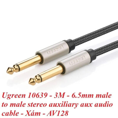 Ugreen UG10639AV128TK 3M màu Đen Cáp âm thanh 2 đầu 6.5mm dương cao cấp - HÀNG CHÍNH HÃNG
