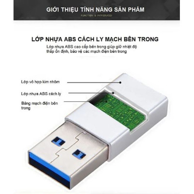 Đầu chuyển đổi USB TypeC và USB 3.0 thương hiệu RIBI - hàng chính hãng
