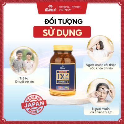 Hộp Viên Uống Bổ Xung DHA + EPA + Vitamin E Mamori Giúp Tăng Cường Trí Nhớ Tăng cường Thị Lực và Sức Khỏe Tim Mạch (455 mg x 60 viên)