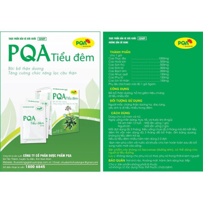 Tiểu Đêm PQA Bồi Bổ Thận Dương, Hỗ Trợ Giảm Triệu Chứng Đi Tiểu Nhiều Lần Hộp 12 Gói