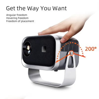 Máy chiếu android có điều khiển cử chỉ và giọng nói tiếng việt, Bluetooth, loa, kết nối màng hình điện thoại, Wifi kép 2 băng tần, cài sẵn ứng dụng tivi truyền hình cáp bóng đá và phim HD miễn phí vĩnh viễn - Hàng Nhập Khẩu