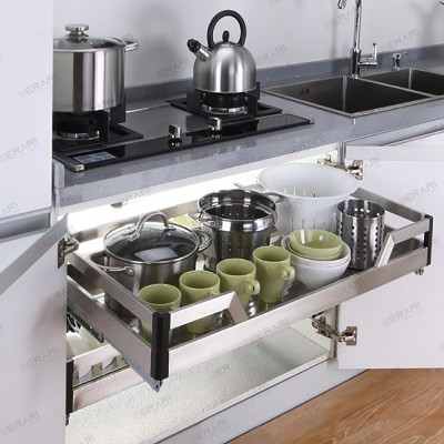 Giá đựng xoong nồi bát đĩa (Kệ xoong nồi Inox 304 thương hiệu Gerari hộp lắp thùng/cánh)