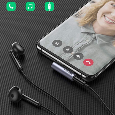 Ugreen UG80384AV154TK Jack chuyển USB type C bẻ góc 90 độ ra 3.5mm Headphone Audio - HÀNG CHÍNH HÃNG