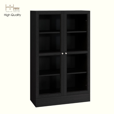 [Happy Home Furniture] SCANDINA, Kệ sách 4 tầng cửa kính - 2 cánh mở, 81cm x 36cm x 132cm ( DxRxC), KSA_044