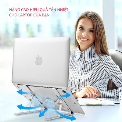 Giá Đỡ Laptop Hợp Kim Nhôm Cao Cấp Dễ Dàng Gấp Gọn, Giúp Tản Nhiệt Laptop, Máy Tính Xách Tay - 07 Nấc Điều Chỉnh Góc Độ. Hàng Chính Hãng Tamayoko