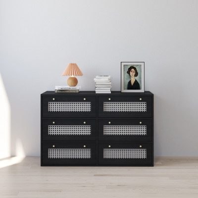 HAPPY FURNITURE , Tủ lưu trữ 6 ngăn kéo - MAY , THK_303 , 110cm x 45cm x 70cm DxRxC