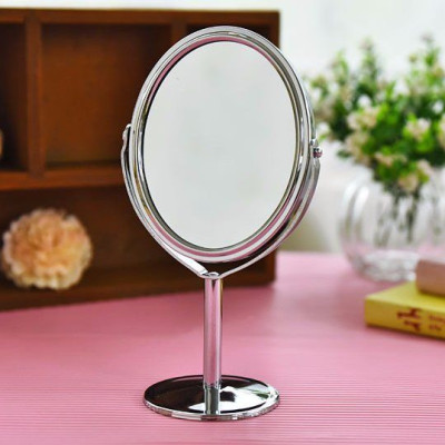 Gương trang điểm để bàn inox 2 mặt xoay 360 độ sang trọng tuyệt đẹp, 1 mặt phóng to 3 lần rõ nét