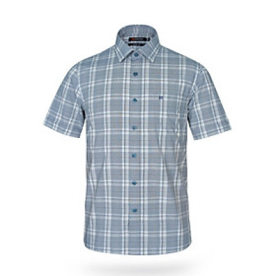 Áo sơ mi nam KHATOCO ngắn tay kẻ caro A1MN468T2-CNCR192-2411-N