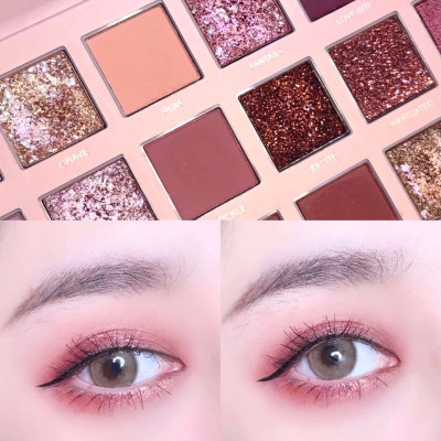 Kẻ mắt 18 màu gồm 12 màu lì và 6 màu nhũ mềm mịn ,siêu bám da ,không bị trôi ,lem  , dụng cụ trang điểm ,có thể phối màu yêu thích giúp đôi mắt nổi bật hơn , tôn lên vẻ đẹp ngọt ngào nữ tính  