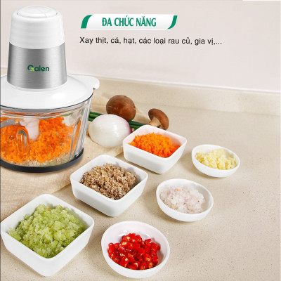 Máy Xay Thịt Cối Thủy Tinh Galen Công Suất Lớn 300W, Dung Tích 2L Máy Nghiền Thực Phẩm Đa Năng Đế Cao Su Chống Trượt - Hàng Chính Hãng