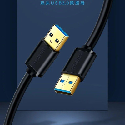 Ugreen UG90576US128TK 3M Màu Đen Cáp USB 3.0 2 đầu dương mạ vàng 24k - HÀNG CHÍNH HÃNG