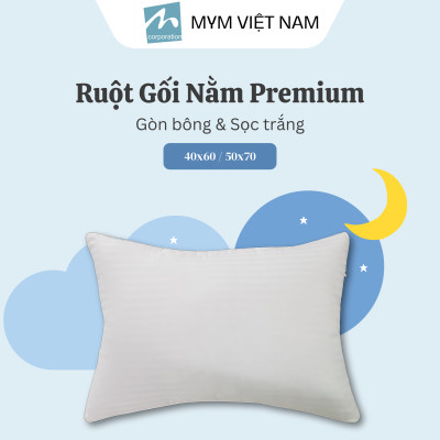 Ruột Gối Nằm Microfiber Sọc Trắng MYM Tiêu Chuẩn Khách Sạn Cao Cấp