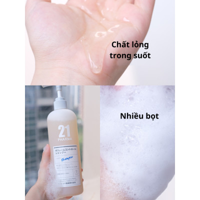 Combo Dầu Gội Kiêm Dầu Giảm Bết + Dâu Xả Dưỡng Ẩm Mêm Mượt Tóc Pharma 21 Nhật Bản - Chai 600ml