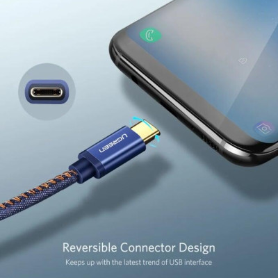 Ugreen UG40344US250TK 1M màu Xanh Cáp sạc USB TypeC cao cấp - HÀNG CHÍNH HÃNG