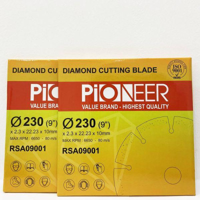 LƯỠI CẮT GẠCH - ĐÁ RSA09001 16 răng  đường kính phi Ø 230mm công nghệ ép nóng cao cấp