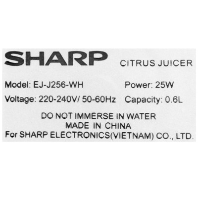 Máy Vắt Cam SHARP EJ-J256-WH - Hàng Chính Hãng