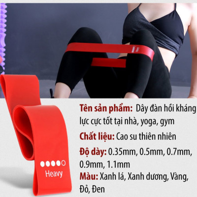 BG Bộ 5 dây đàn hồi tập gym tập yoga,Dây đàn hồi mini band,dây đàn hồi kháng lực cao cấp, dây đàn hồi tập thể dục (hàng nhập khẩu)