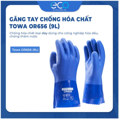 Găng tay chống hóa chất loại dày dùng cho công nghiệp hóa dầu, chống thấm nước Towa OR656 