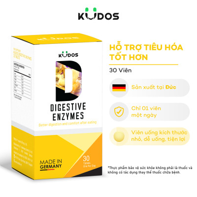 Combo Thực Phẩm Bảo Vệ Sức Khỏe  KUDOS PROBITICS + KUDOS DIGESTIVE ENZYMES (30 viên/hộp)