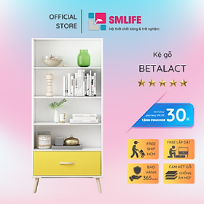 Kệ đỡ sách bằng gỗ thiết kế đẹp SMLIFE Betalact