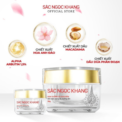 Combo Mờ Nám - Nâng Tông - Bảo Vệ Toàn Diện Kem chống nắng 50g + kem ngày 30ml + kem đêm 30g (Sắc Ngọc Khang Official)