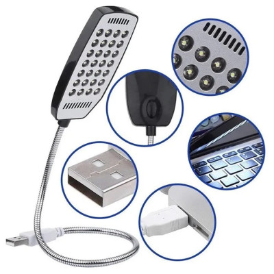 Đèn Led 28 Bóng Uốn Dẻo Cổng USB dùng đọc sách, soi bàn phím laptop ( Màu ngẫu nhiên) - HENRYSA