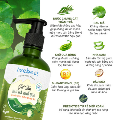 Gel Tắm Rau Má Khổ Qua Rừng Thuần Chay Heebee