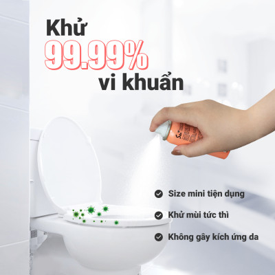 Combo Xịt khử khuẩn bệ ngồi bồn cầu Su Star, loại bỏ 99.999% vi khuẩn trong 10 giây 50ml
