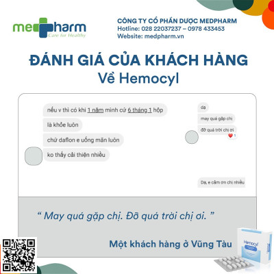 Hemocyl-TPBVSK: Giải pháp đột phá trong quản lý bệnh trĩ mà không cần phẫu thuật-Hỗ trợ cải thiện triệu chứng: đau rát, ngứa, chảy máu khi đi ngoài do trĩ. Ức chế sự phát triển vi sinh vật giúp hỗ trợ cải thiện nguy cơ nhiễm trùng thứ phát tại búi trĩ.