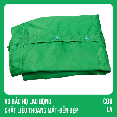 Áo bảo hộ lao động, chất liệu thoáng mát, bền đẹp - Mã C06 (Lá)