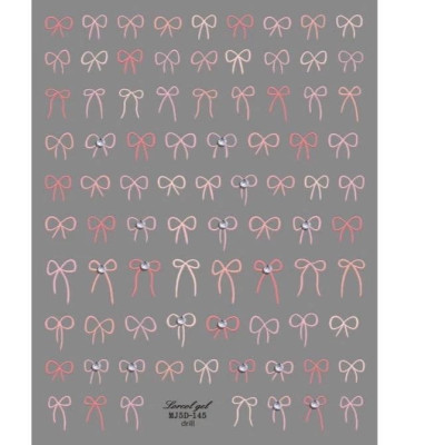 Sticker 5D Lụa Nổi Hình Dây Nơ Mảnh Mix Màu Trắng Hồng dán nail Cao Cấp TL004 Đính Đá Trang Trí Móng Siêu Dễ Thương Phong Cách Hàn Quốc Nữ Women