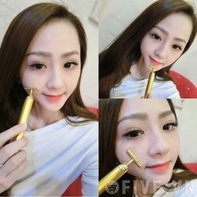 Máy massage mặt đa vị trí Beauty Gold 24k Loại Tốt Nhất giảm căng thẳng cực nhanh chóng (Tặng Kèm Pin AA)