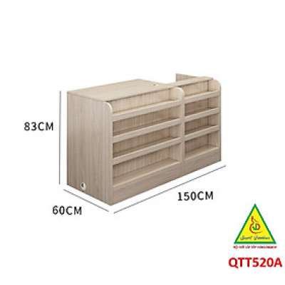 Quầy tính tiền, Bàn thu ngân cho cửa hàng tiện lợi, siêu thị mini, shop QTT520A - Nội thất lắp ráp Viễn Đông ADV