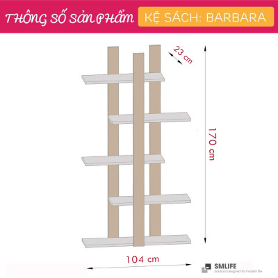 Giá sách gỗ công nghiệp sáng tạo SMLIFE Barbara