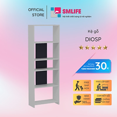 Giá sách bằng gỗ chất lượng cao và tiện dụng SMLIFE Diosp