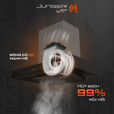 Hút mùi Junger HRJ-901 Vẫy tay cảm ứng Công suất 1600m3/h Hàng Chính Hãng Bảo Hành 12 Tháng