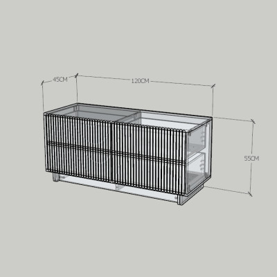 HAPPY FURNITURE , Tủ lưu trữ 4 ngăn kéo - NAMI, THK_242 , 120cm x 45cm x 55cm DxRxC