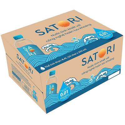 Thùng 24 Chai Nước Tinh Khiết Hoàn Lưu Khoáng SATORI (500ml/Chai)