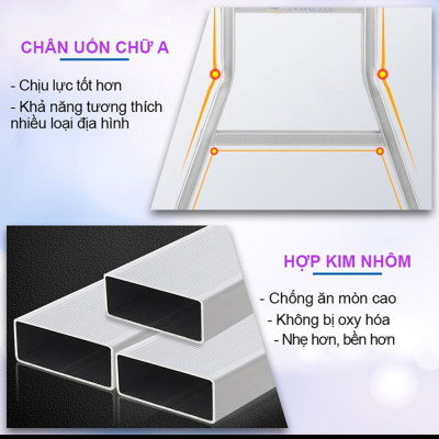 Thang nhôm gấp 4 khúc Nikita Nik44 chân thẳng