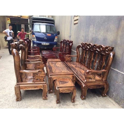 Bàn ghế tiếp khách đẹp gỗ Tràm tay 10 giá rẻ