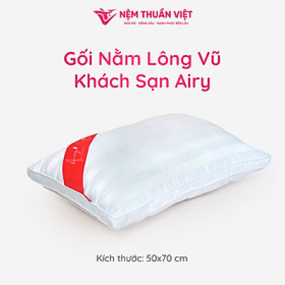 Ruột Gối Nằm Lông Vũ Airy Thuần Việt - Sợi Lông Vũ Nhân Tạo Microfiber Êm Ái Chuẩn Khách Sạn 5 Sao