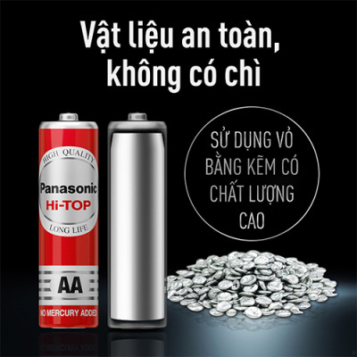 Hộp Pin than đỏ Panasonic AA R6DT/4S-V (60 viên) - Hàng chính hãng