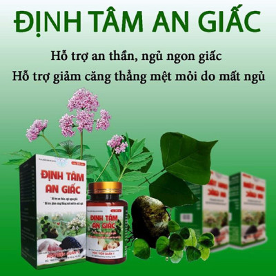 Định tâm an giấc học viện quân y giúp an thần ngủ ngon cải thiện mất ngủ hộp 30 viên